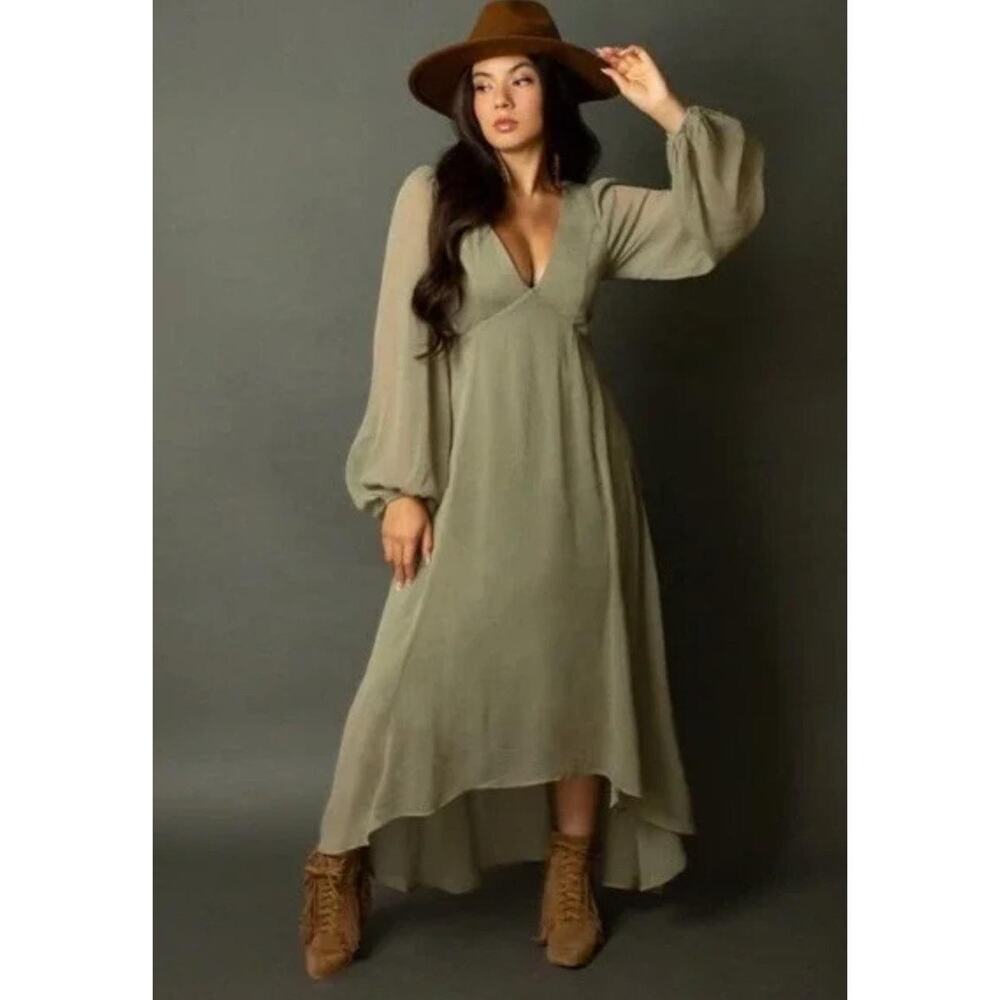 Joyfolie Mia Joy Crystal Dress in Army Green Womens Size XXS